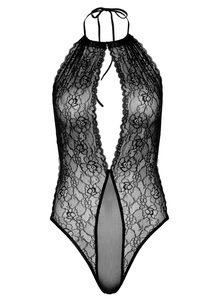 Daring deep v lace teddy