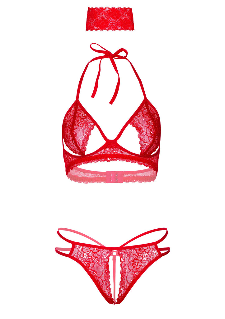 Daring 3pc bra panty and blindfold