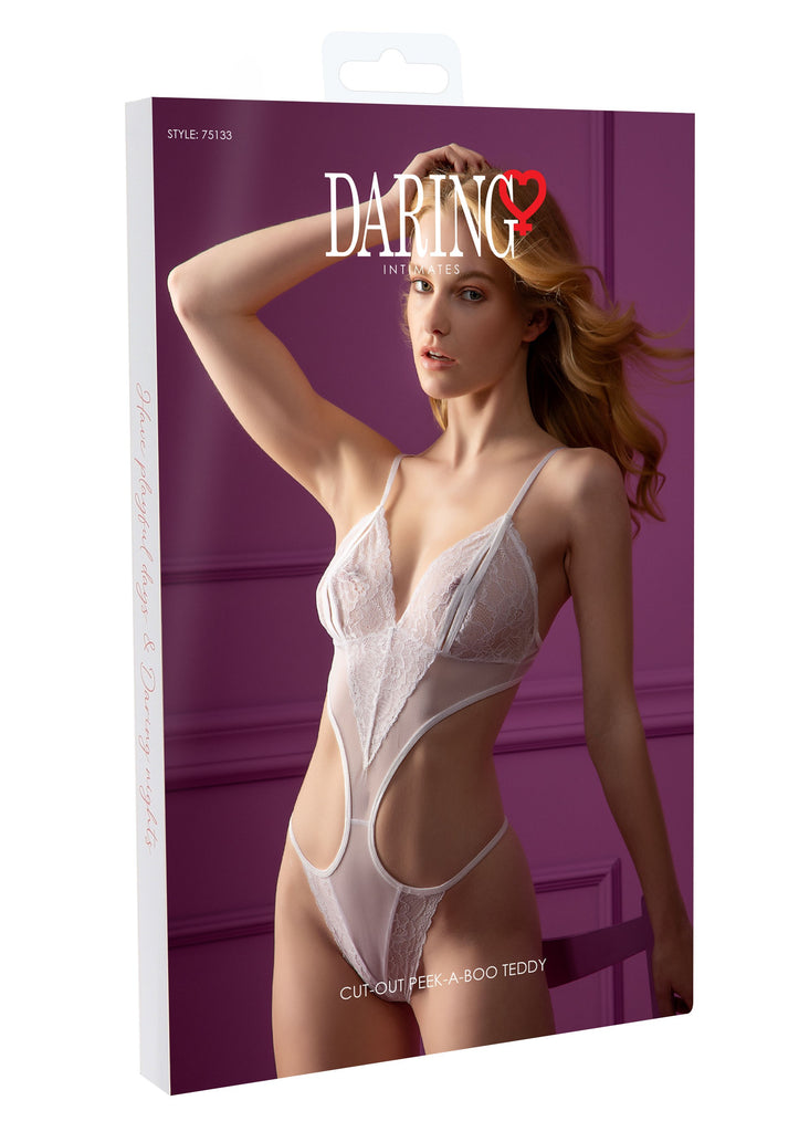 Daring cut out peek a boo teddy